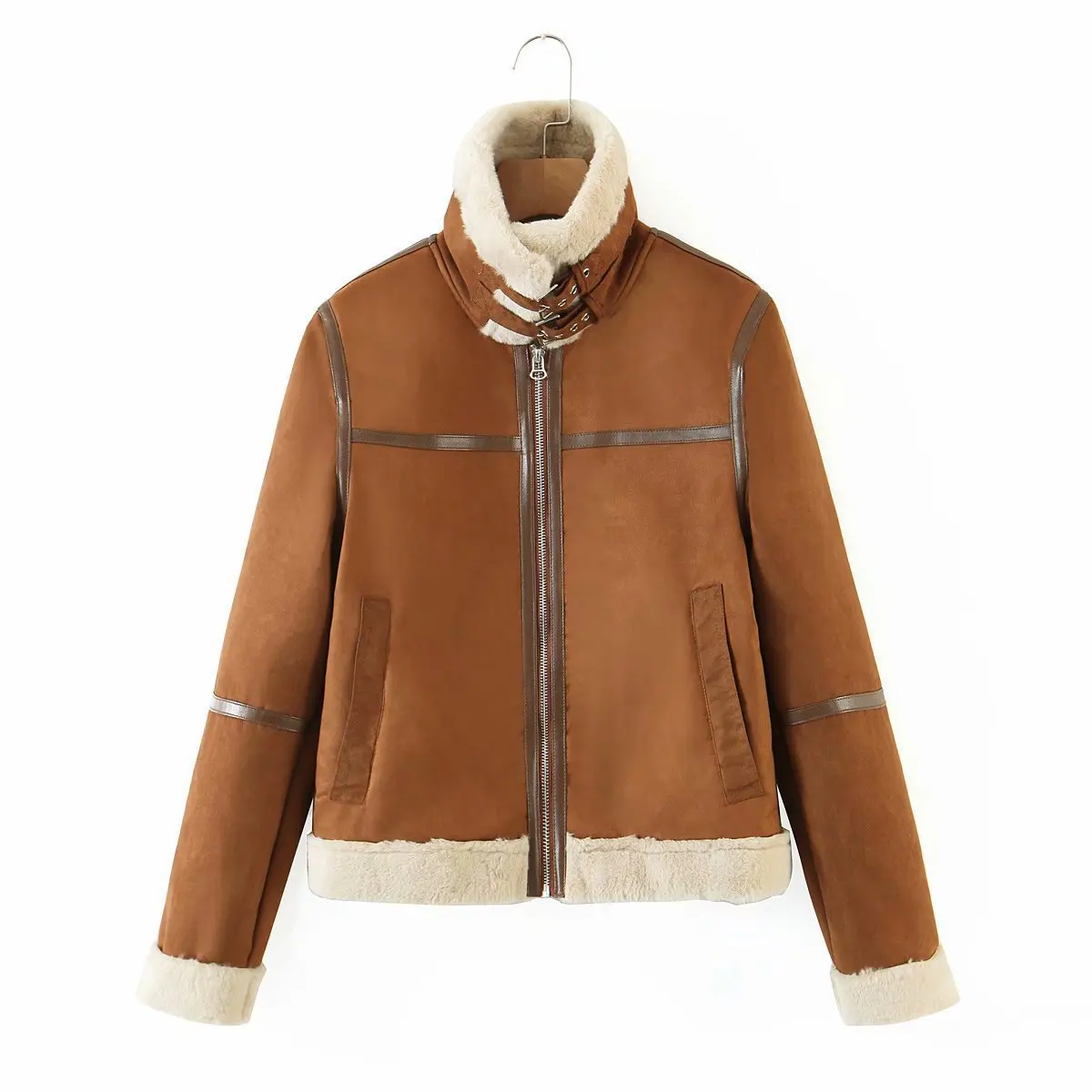 

2022 New Thick Leather Jacket Women Winter Autumn Jacket Fashion Faux Fur Collar Windproof Warm Coat NEW Brand Clothing Outwear