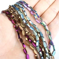 natural stone hematite beads 4x7mm plated leaf shaped beads jewellery making diy necklace bracelet earrings accessories 16 inch