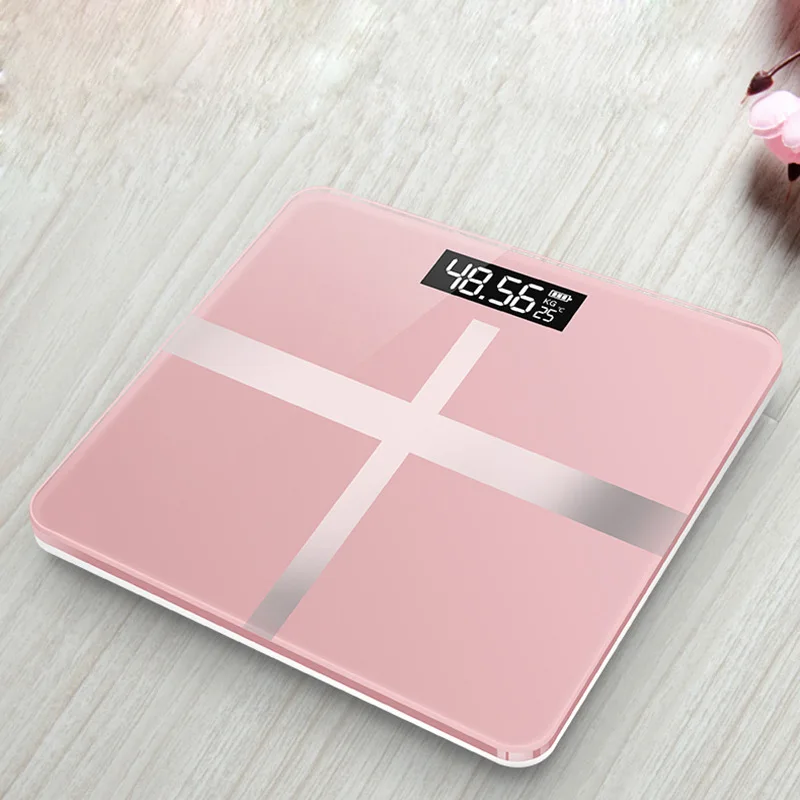 

Floor Body Scale Glass Smart Electronic Scales USB Charging LCD Display Body Weighing Home Digital Weight Scale