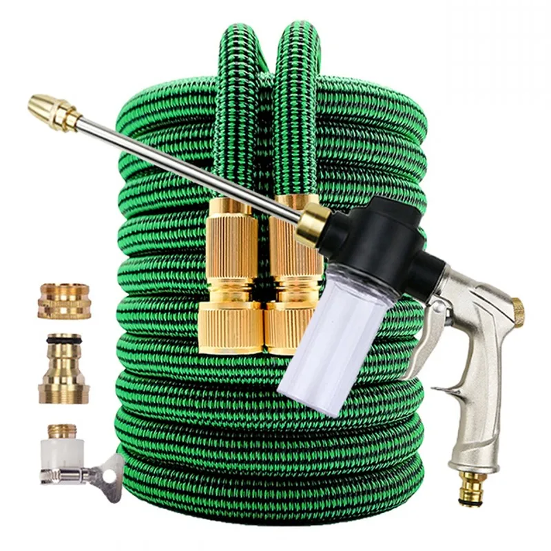 

Plastic Telescopic Garden Hose Expandable Flexible High-Pressure Car Wash Magic Pipe With Spray Gun Outdoor Garden Watering Hose