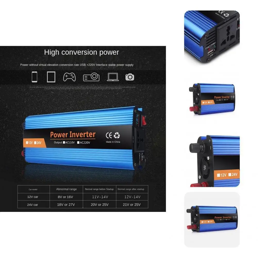 

Автомобильный инверторный адаптер, широкое применение, высококачественный автомобильный трансформатор мощности Plug Play 500 Вт 12/24/36/48 В до 220 В