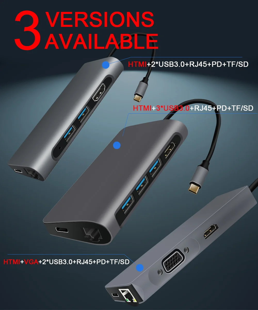 FSU USB C концентратор с HDMI RJ45 PD зарядное устройство кардридер USB 3,0 адаптер usb-хаб для Macbook Pro Аксессуары Мульти USB 3,0 type C концентратор