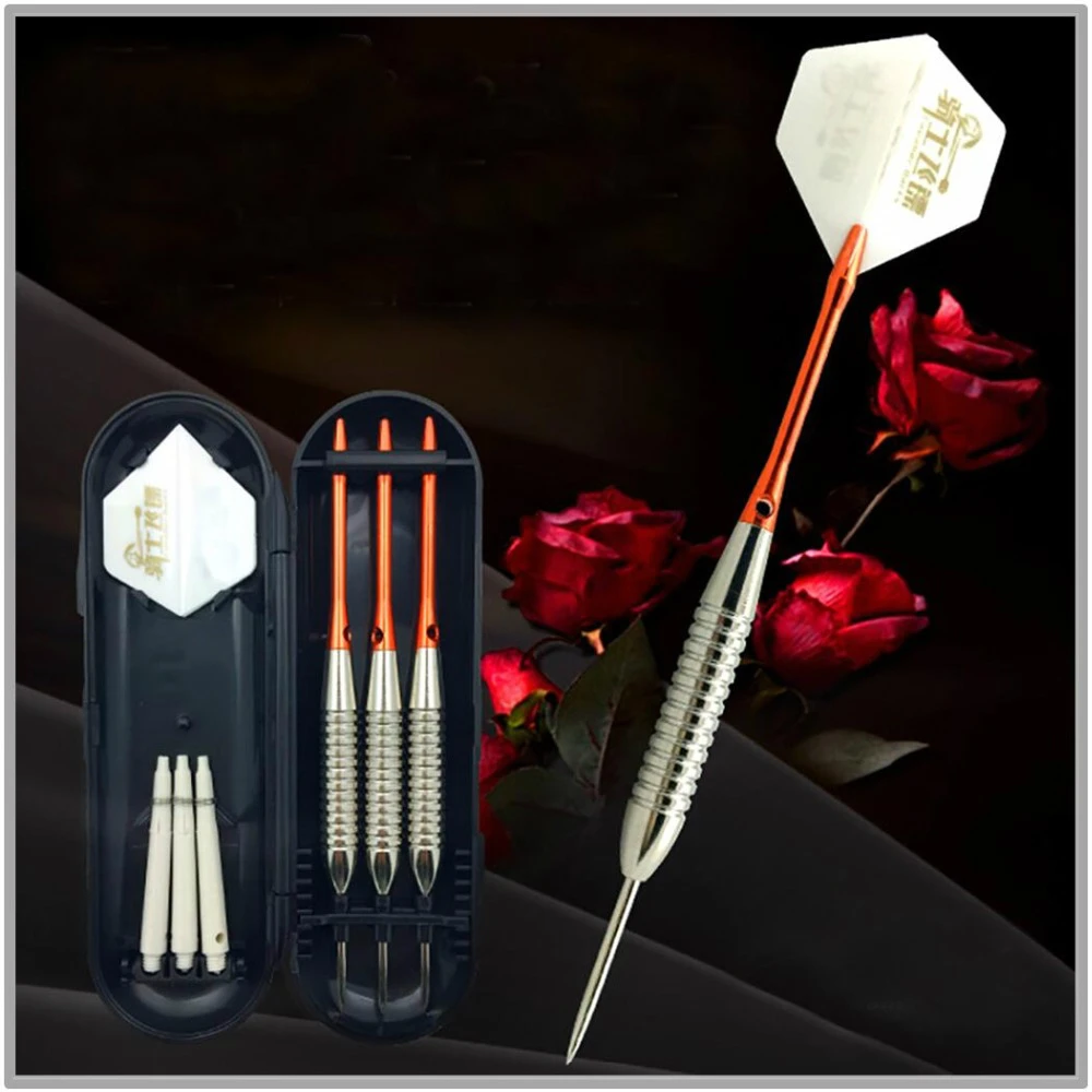 3 шт. розовое золото стальной жесткий дротик с бесплатной коробкой для переноски