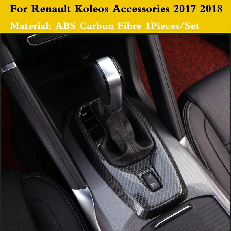 

For Renault Koleos 2017 2018 LHD Car Styling Accessories Car gear shift knob frame panel Cover Trim ABS carbon fiber/Matte 1pcs