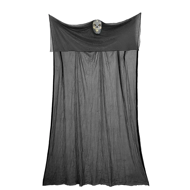 

Украшение на Хэллоуин со светодиодным звуком, светящаяся маска скелета со страшным жутким голосом, украшение на Хэллоуин