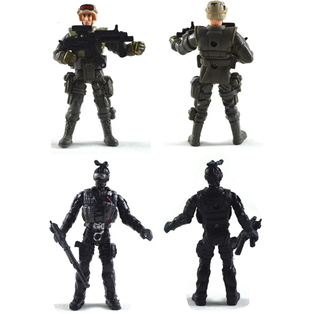 

6pcs/set Modern Army Durable Kids Battle Game Free Standing Mini Action Military Figures Model Detachable Ornaments Attack