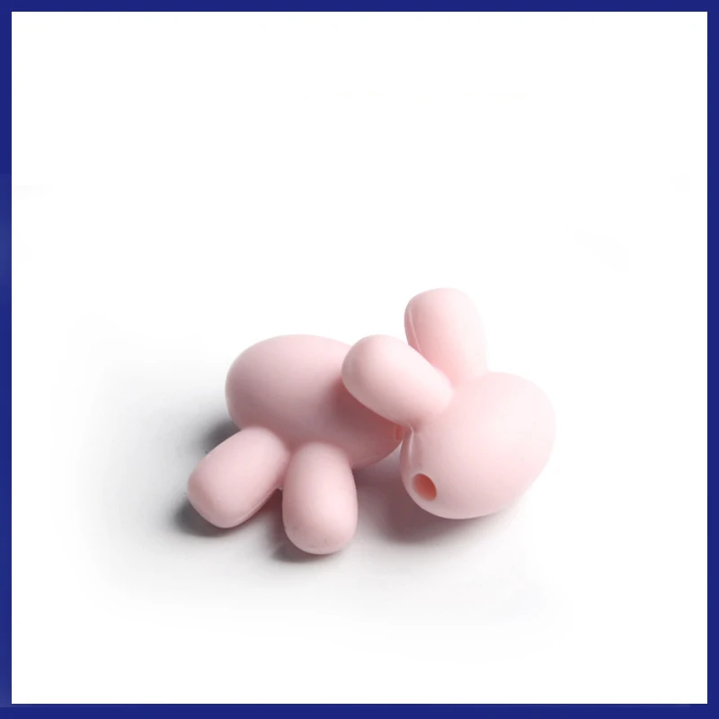 

10pcs/pack Food Grade Silicone Green Color Beads Accessories DIY Mother Baby Molars Handmade Jewelry Teether Rabbit Beads