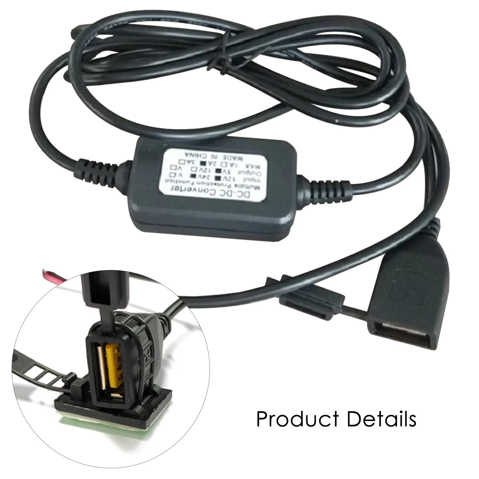 

12V-24V USB Charger Concealed Waterproof USB Power Supply Port Socket Charger Motor Charger For Motorcycle Smart Phone GPS