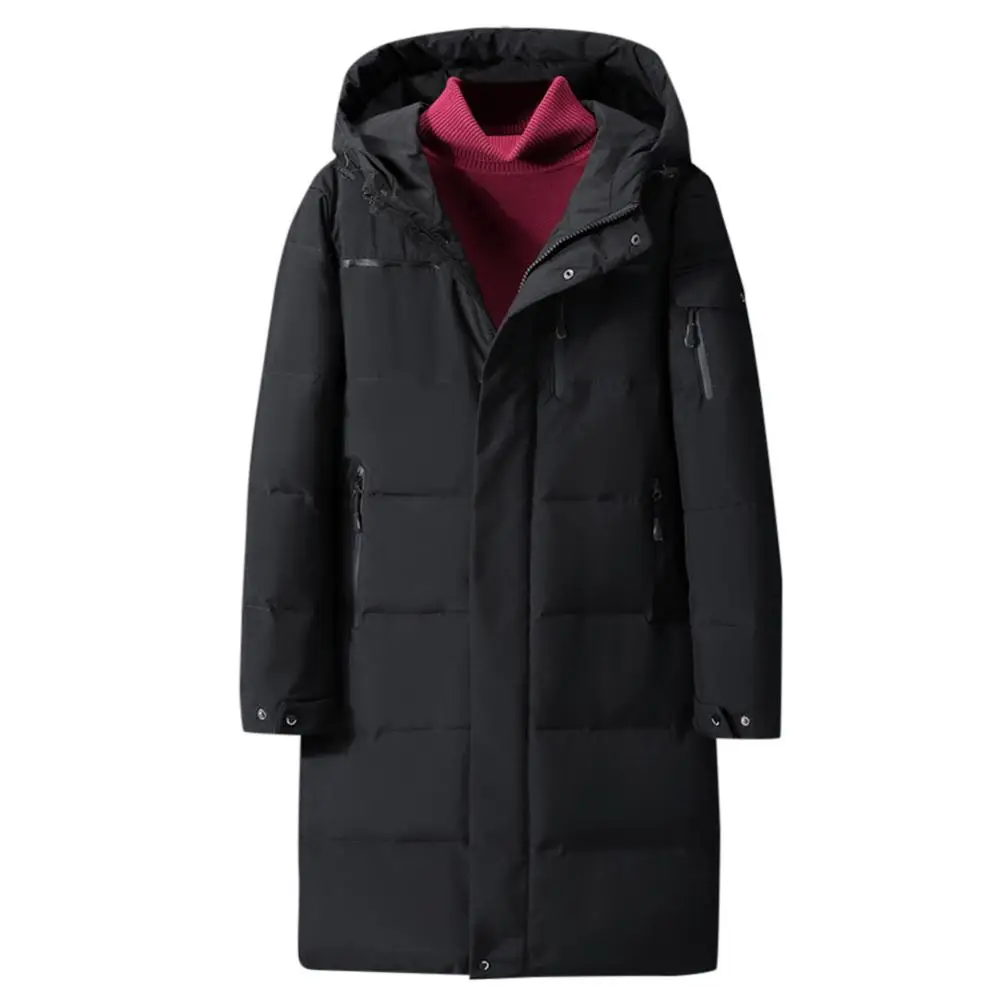 Мужские куртки yunклос Сверхлегкий пуховик толстый однотонный средней длины с