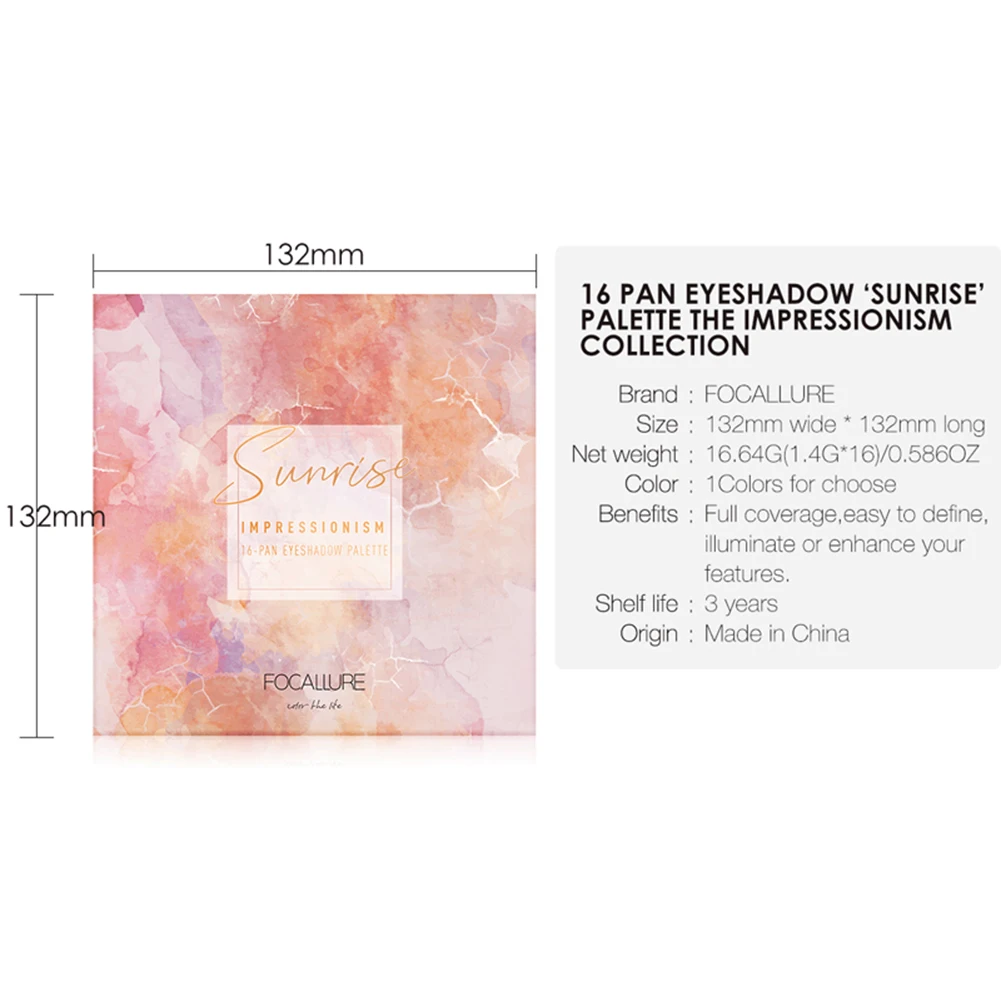 Тени для век FOCALLURE 16 цветов перламутровые матовые тени Блестящий Матовый Набор