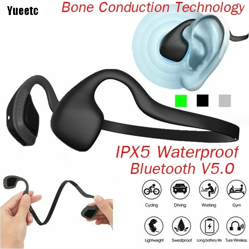 Yuetc костной проводимости Bluetooth наушники беспроводные bluetooth с микрофоном Титан