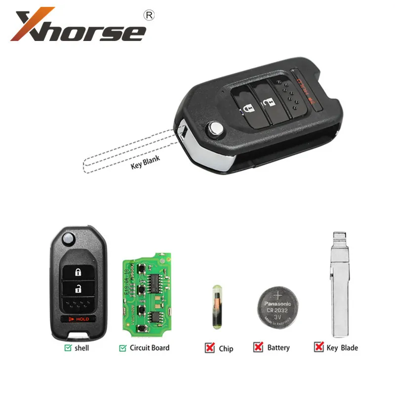 Универсальный пульт дистанционного управления Xhorse VVDI2 xjo02en 2 + 1 кнопка для Honda ТИП