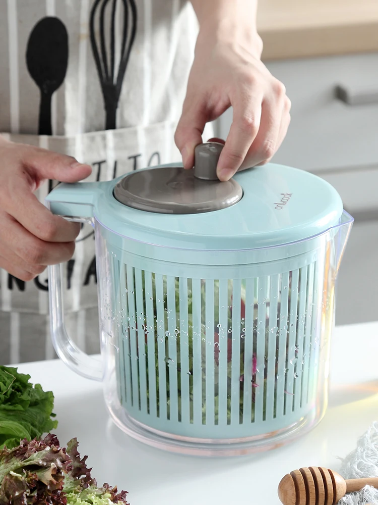 

Kitchen Salad Vegetable Dehydrater Household Vegetable Washing and Vegetable Washing Laundry-Drier Water Throwing Salad Spinner