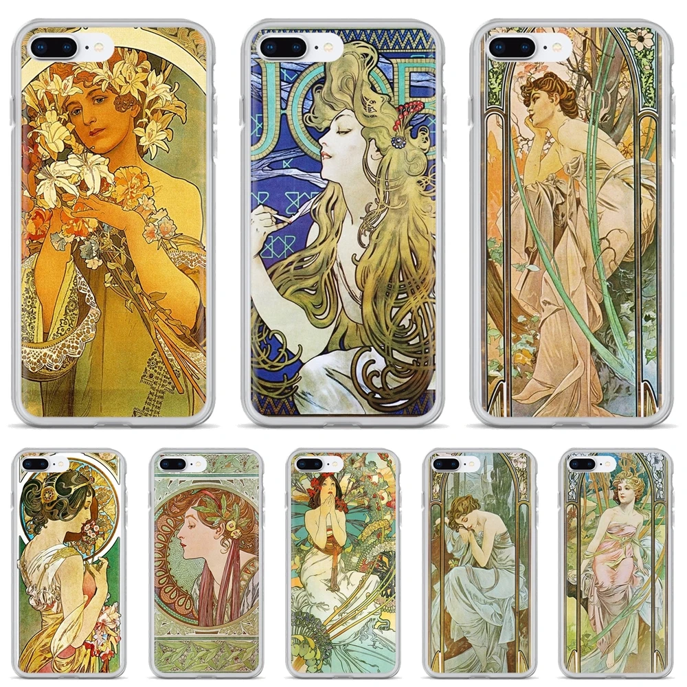 

art poster ALPHONSE MUCHA For iPhone iPod Touch 11 12 Pro 4 4S 5 5S SE 5C 6 6S 7 8 X XR XS Plus Max 2020 Soft Case