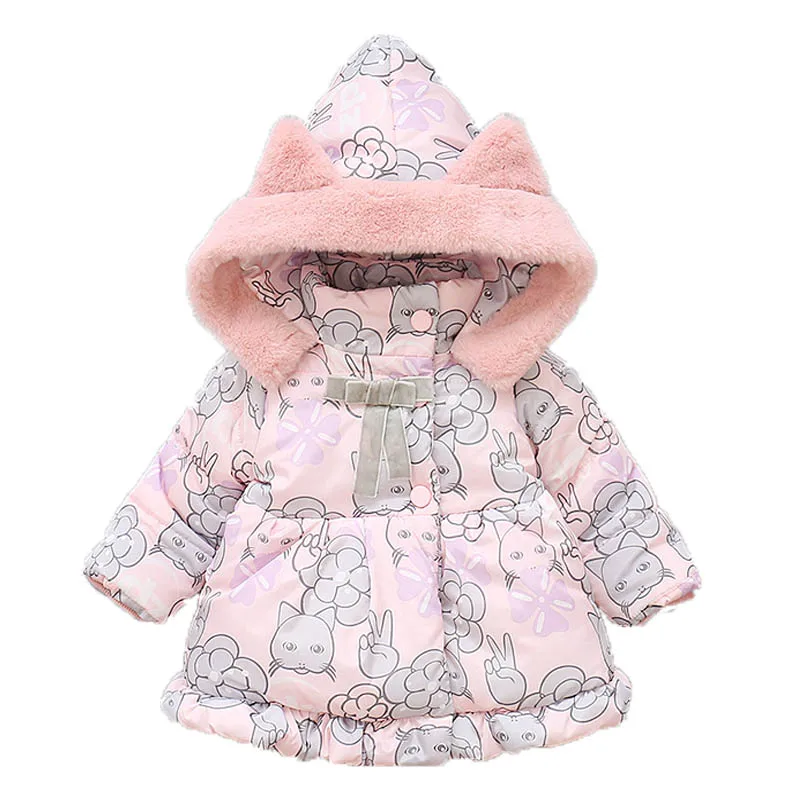 Куртка для маленьких девочек осенне-зимняя куртка пальто детей плотная теплая