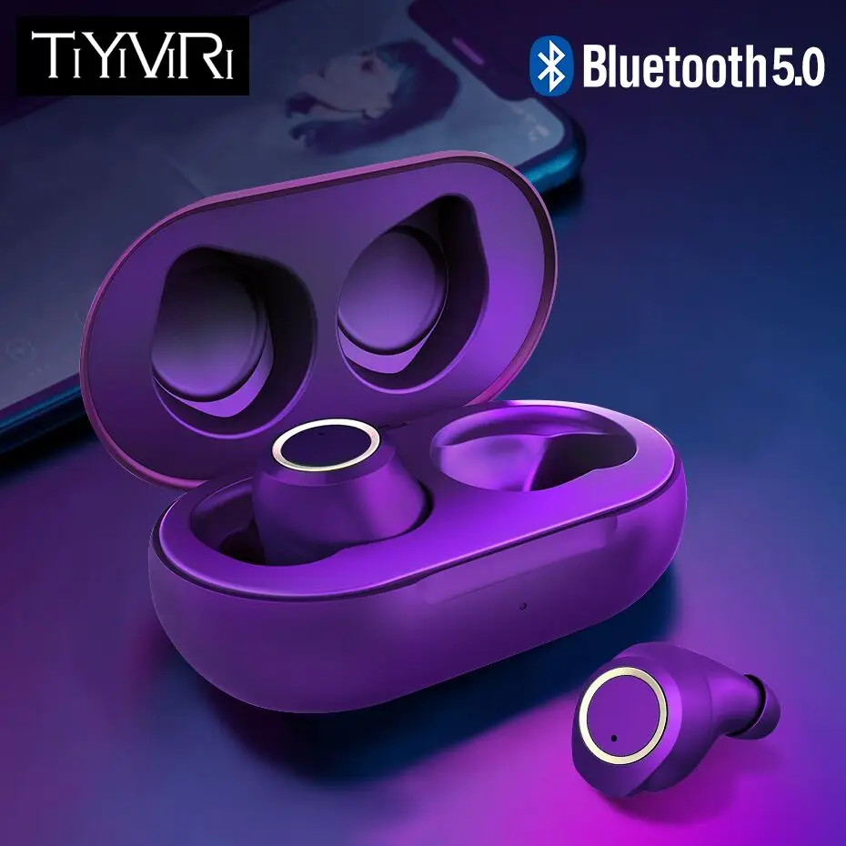 Bluetooth 5 0 беспроводные наушники TWS in Ear Наушники с зарядным чехлом Встроенный