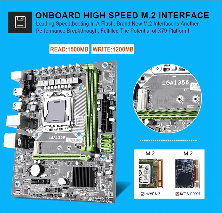 Kllisre X9A LGA 1356 материнская плата поддерживает серверную память REG ECC и процессор LGA1356 xeon E5