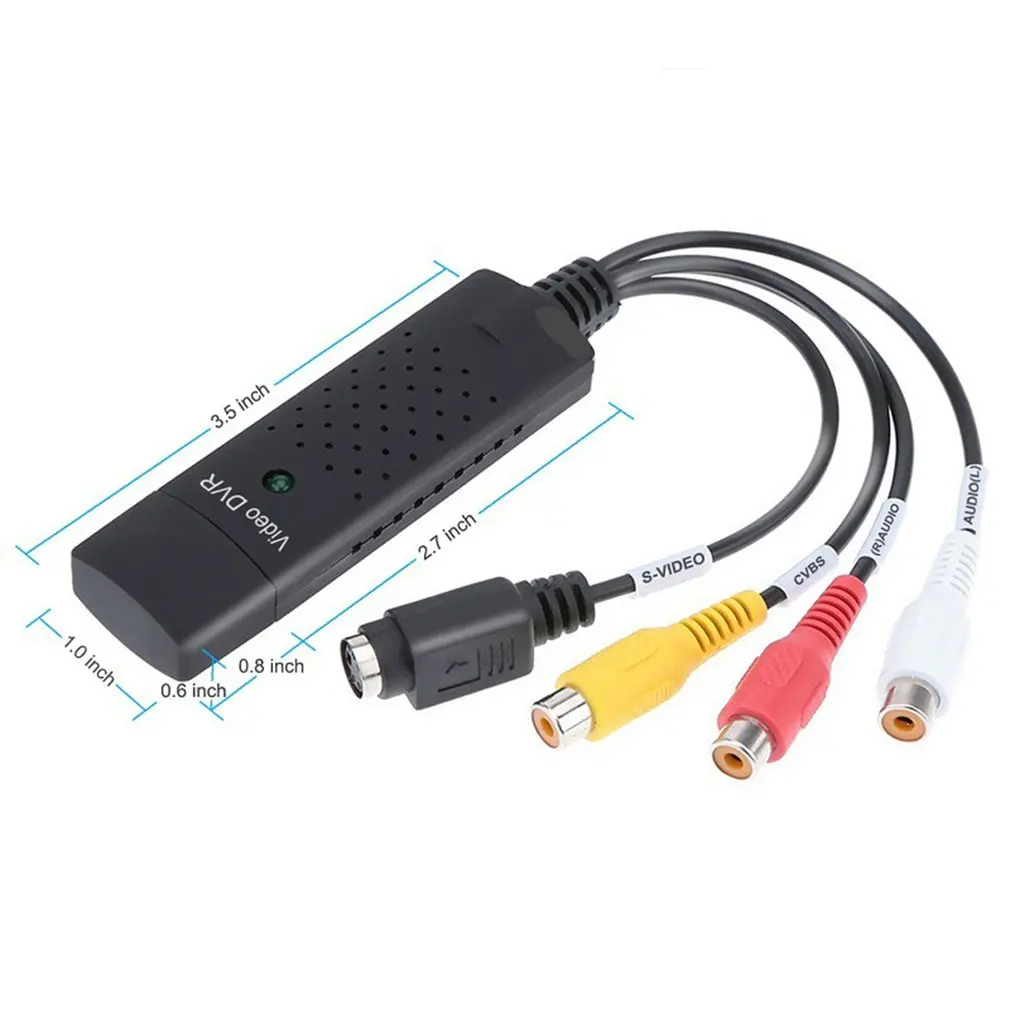 

USB 2.0 Audio Capture Adapter VHS VCR TV to DVD Converter Digital Video Grabber Recorder Device for Windows PC