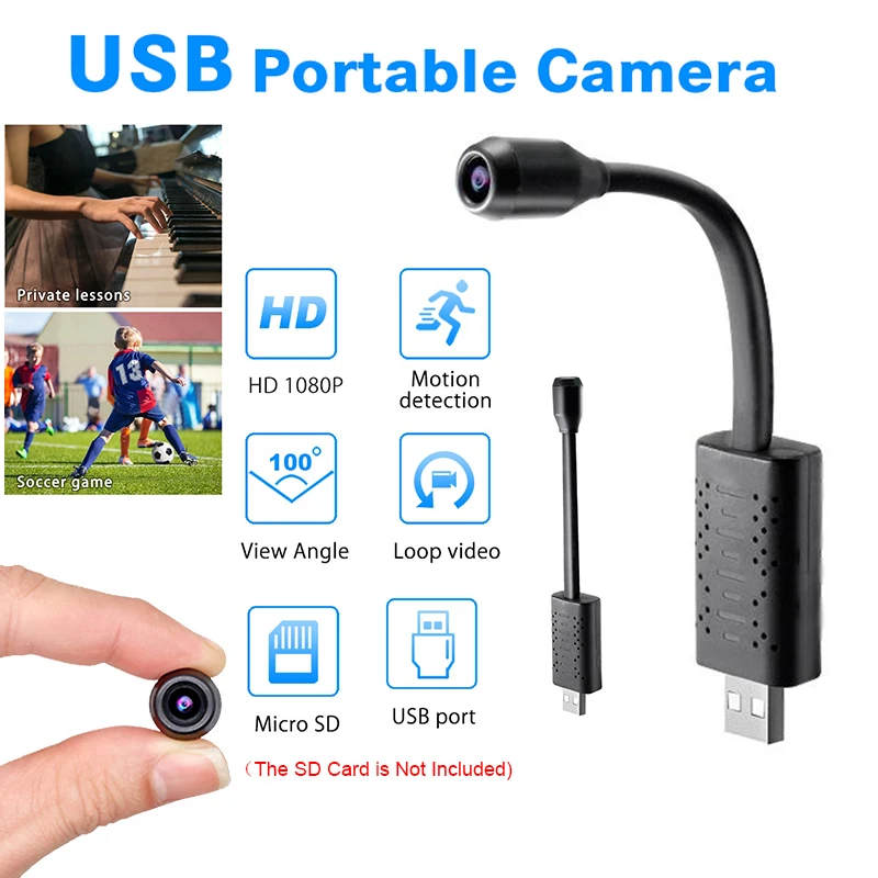 Мини камера U11 1080P HD Smart USB s Обнаружение движения петля видео облако хранение 360