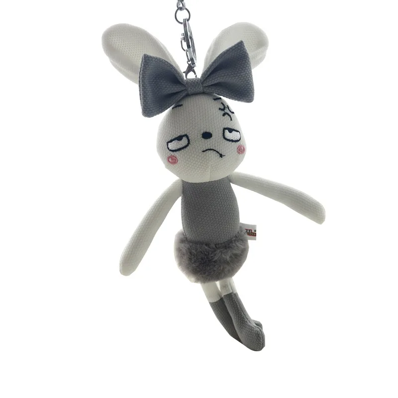 

Cute Pluff Bunny Keychains Rex Genuine Rabbit Fur Key Chains For Women Bag Toys Doll Fluffy Pom Pom Lovely Pompom Keyrings