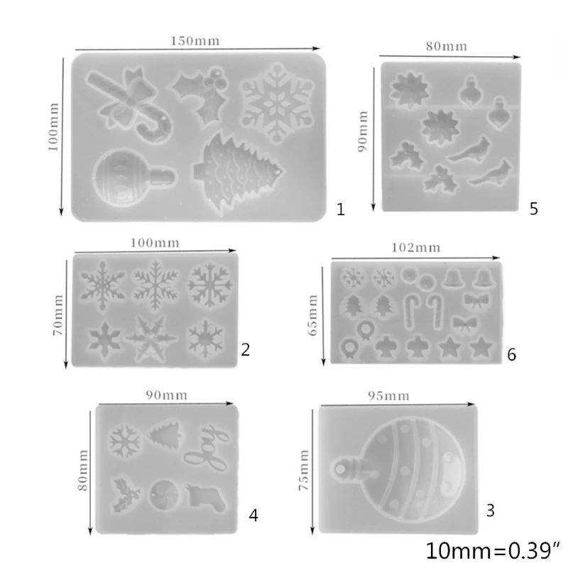 

Resin Crystal Epoxy Mold Snowflake Cane Letter Socks Tags Casting Silicone Mould DIY Crafts Pendant Jewelry Making Tools