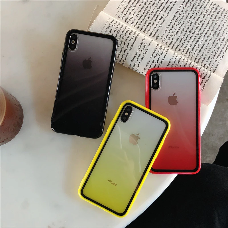 Модный акриловый прозрачный чехол с градиентом для iphone 11 Pro Max XS MAX XR X, чехлы для Apple iphone 7 8 6 6S Plus