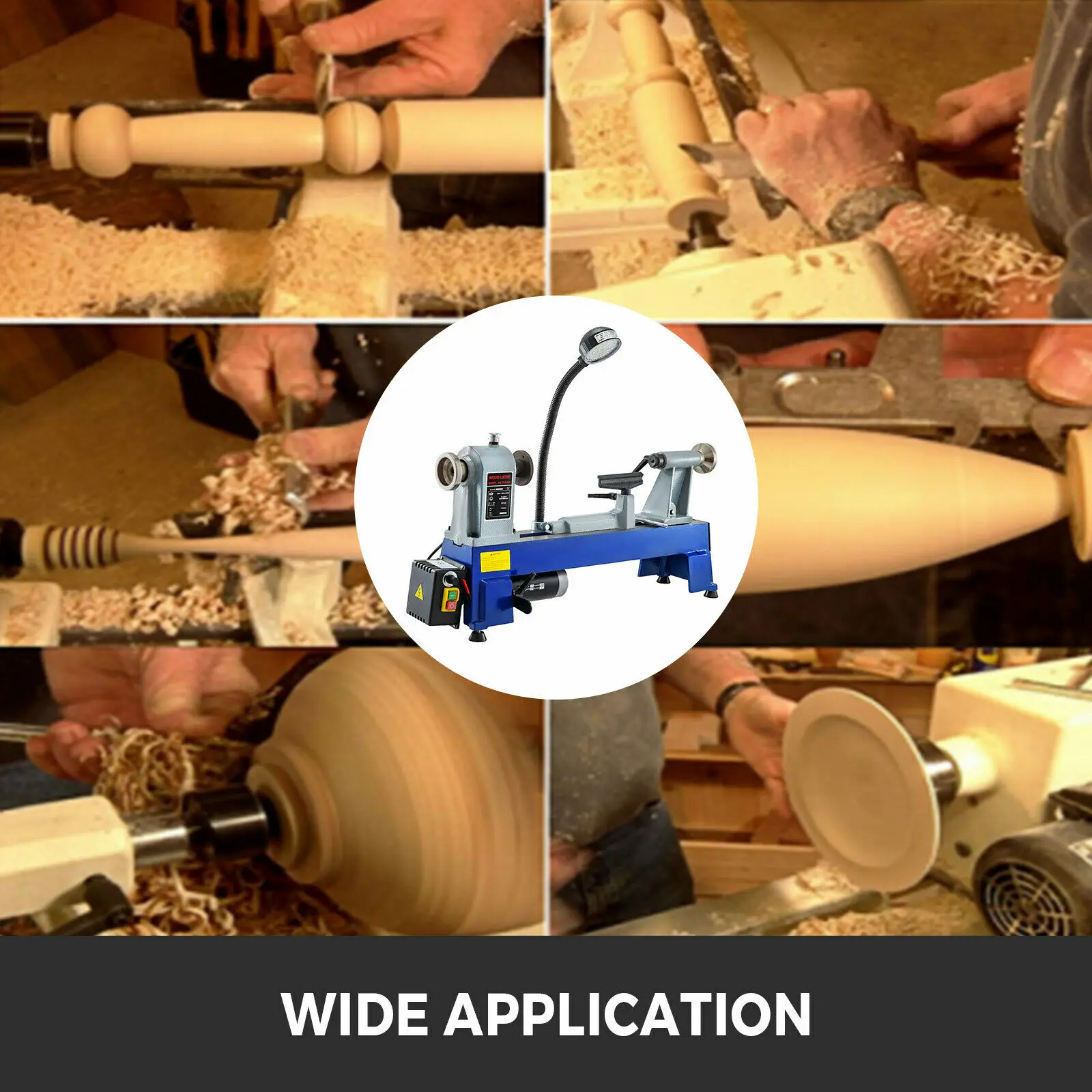 

Electric Wood Lathe 1400Rpm 550W Turning Carving Drilling Milling