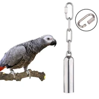 1 pcs bird toy funny bird cage hanging toy with bell stainless steel parrot pigeon interactive toys birds supplies accessories