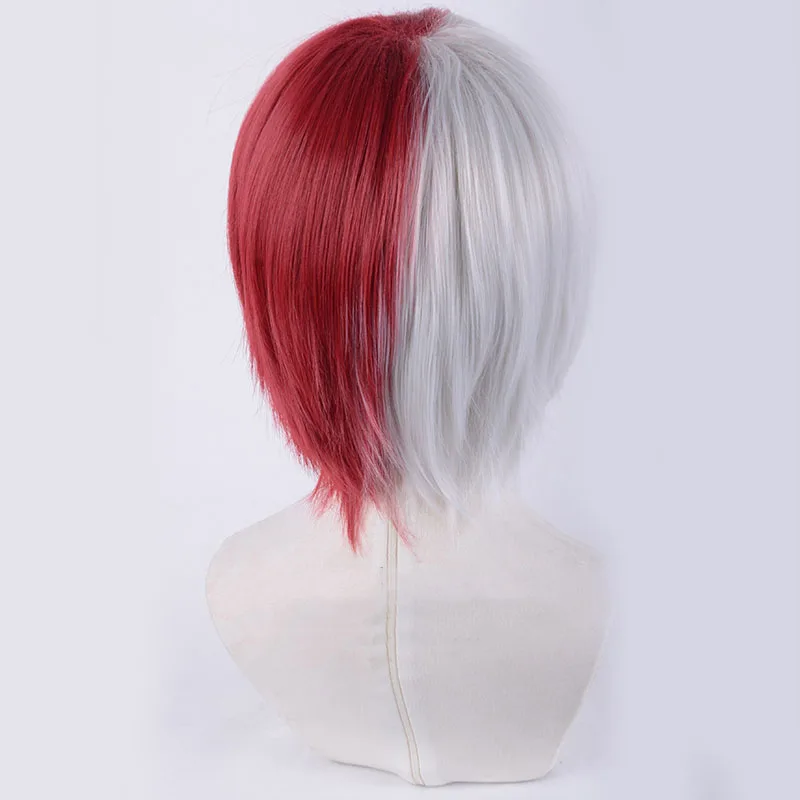 

Japanese Anime Cosplay Wigs Shoto Todoroki Wig Hair My Hero Academia Cosplay Costume Halloween Party Red New