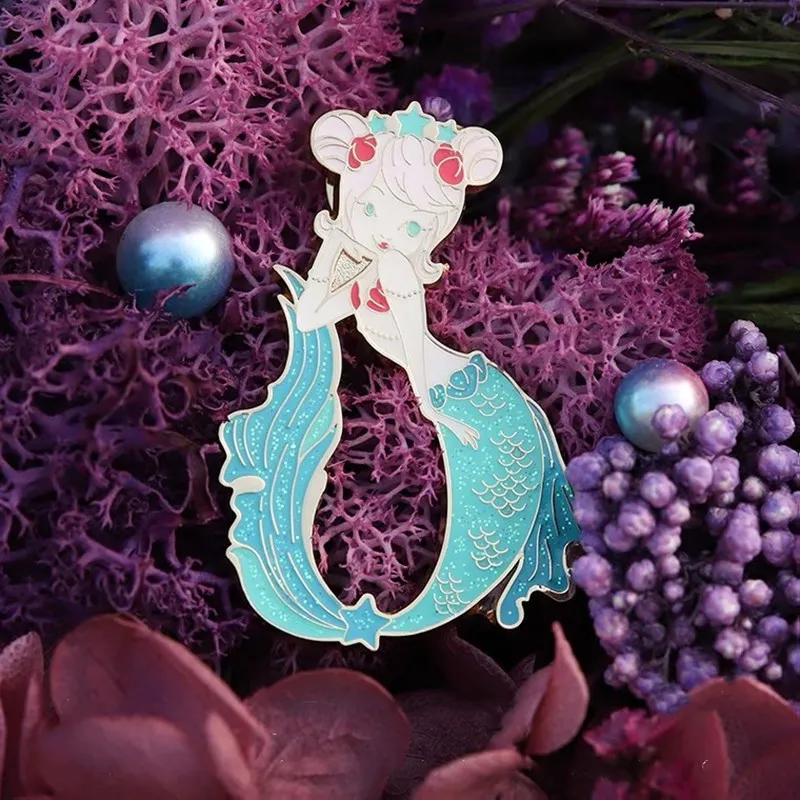 Оригинальный дизайн HOSENG Серия океан Мультфильм Русалка Синий Белый цвет пол