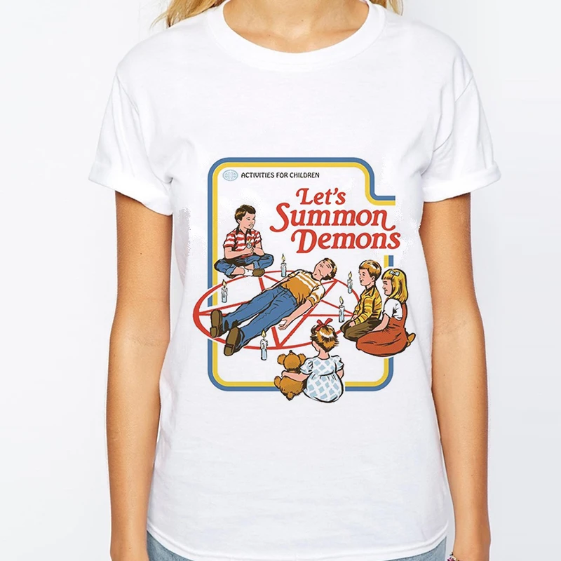 Сатана демон смерти сатана адская смешная футболка злая душевая рубашка женская