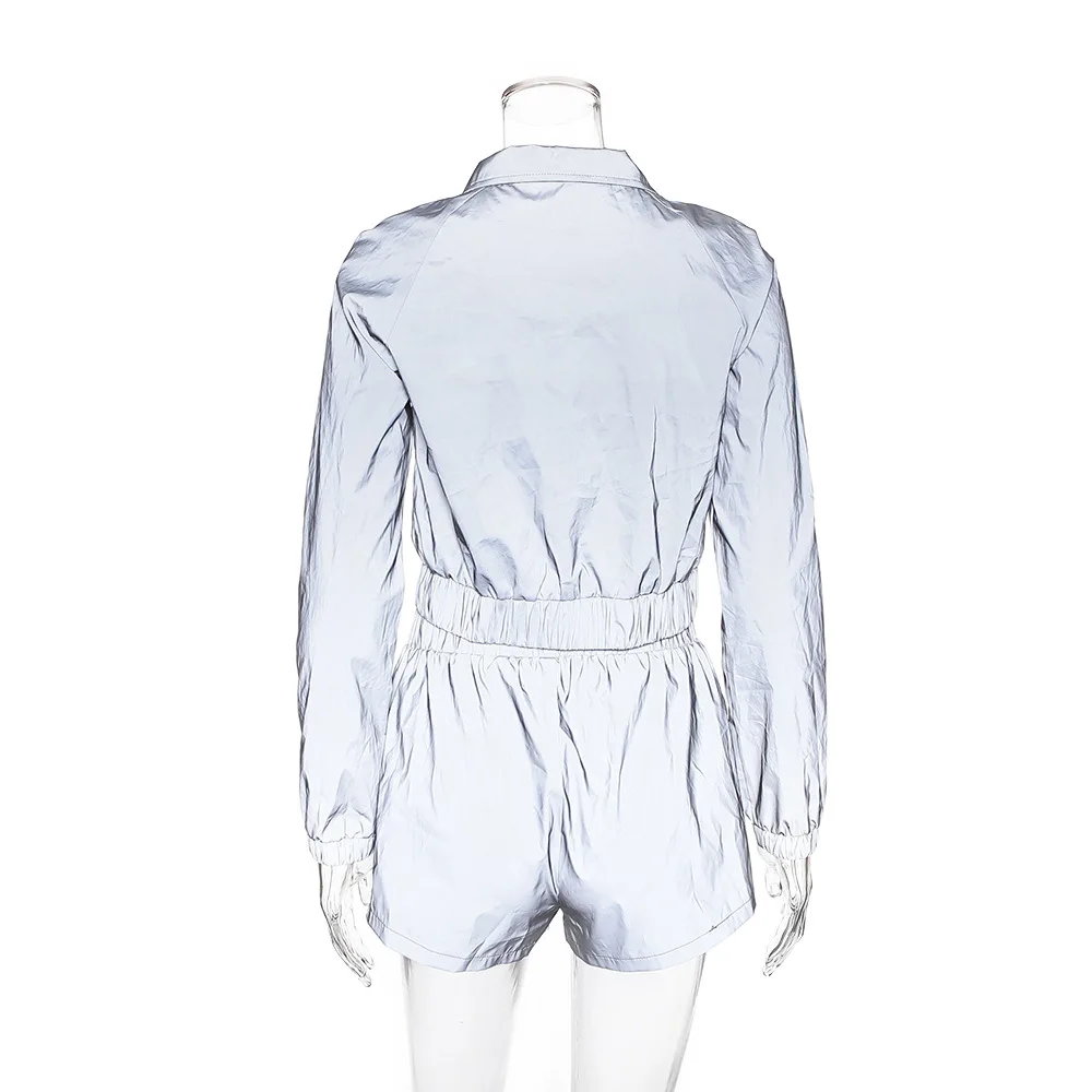 

Summer Women 3M Reflective Zip Symphony Hologram Front Jacket Outwear Jackets Fashion Streetwear Top Jacket Coat Crop Top