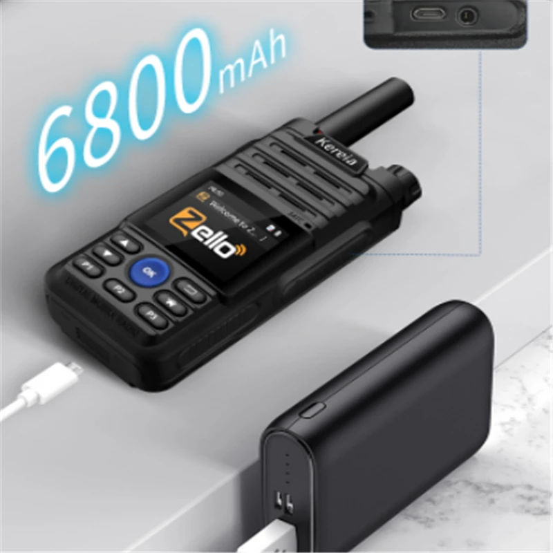Бесплатные наушники 6800 мАч Zello 4G сетевая рация с Gps Bluetooth POC радиопередатчик Android