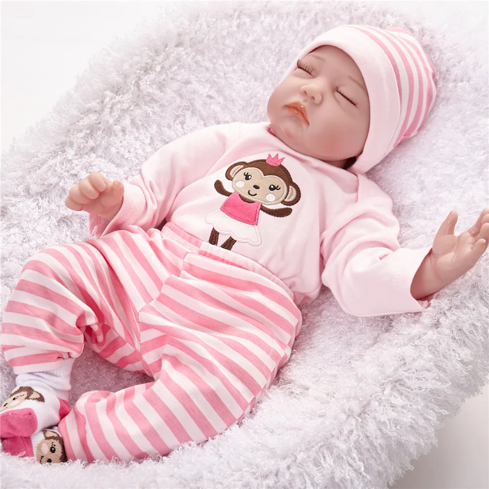 22 &quotReborn Baby Doll укорененный мохеровый Спящий ангел Bebe прекрасный Boneca