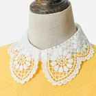 Женская декоративная полурубашка с лацканами, ажурный цветочный кружевной съемный ложный воротник 449F