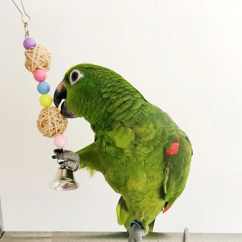 1PC Hot multicolor beads bird toys pets parrot ladder Parakeet swing drill rainbow parakeet hamster |
