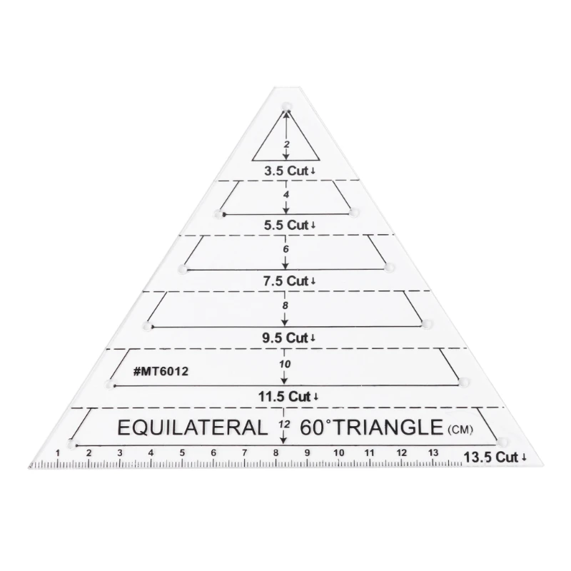 60 градусов Equilateral треугольник стёганая линейка шаблон DIY инструмент для