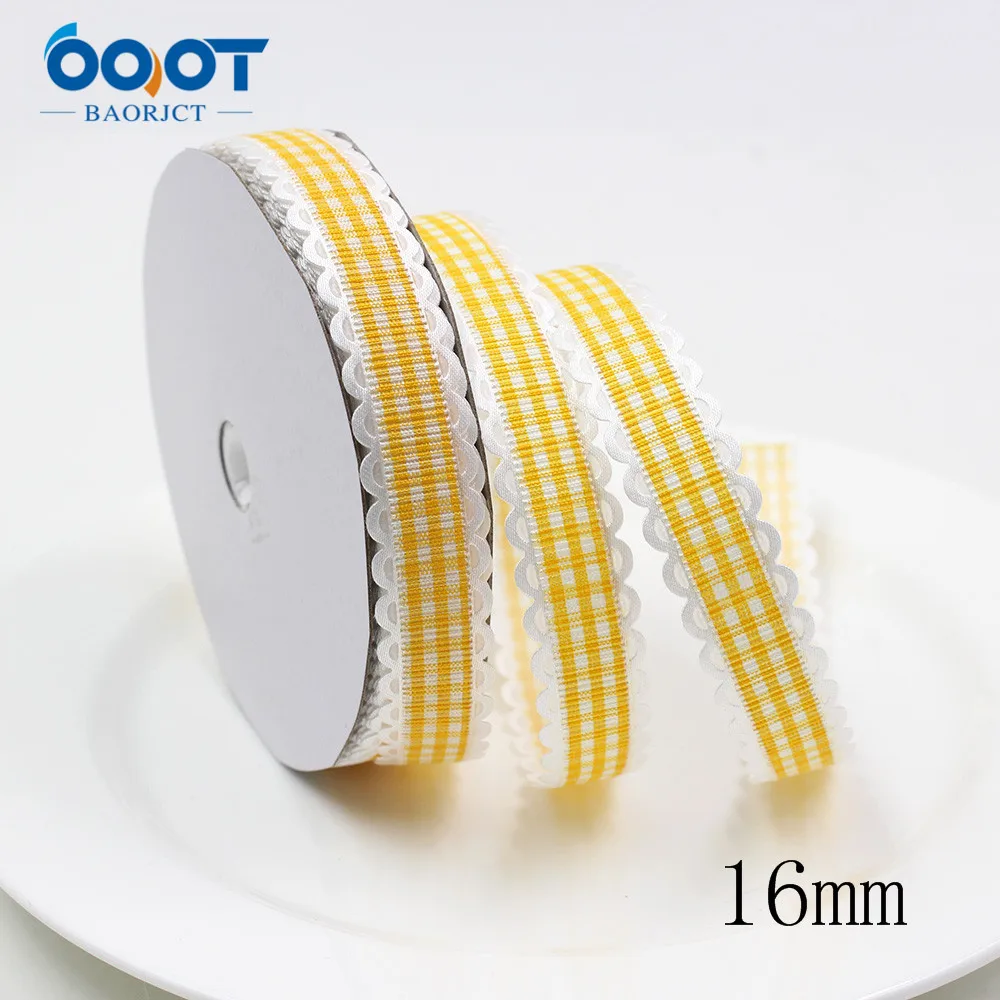 OOOT BAORJCT однотонные геометрические ленты 16 мм 5 размеров в клетку с бантиком