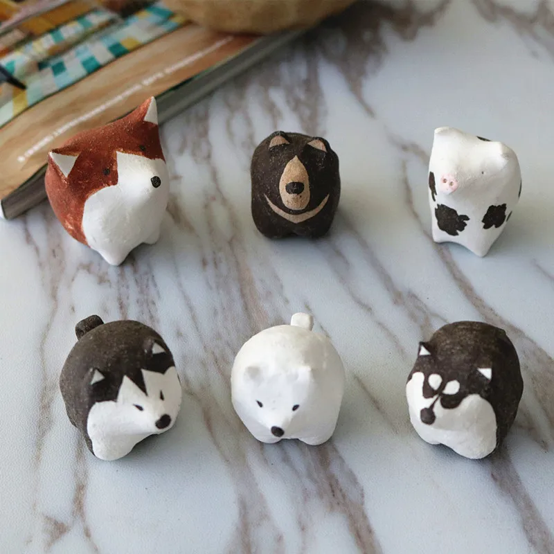 Милая керамическая игрушечная Лайка Keji Piggy Моделирование Пушистый приседание