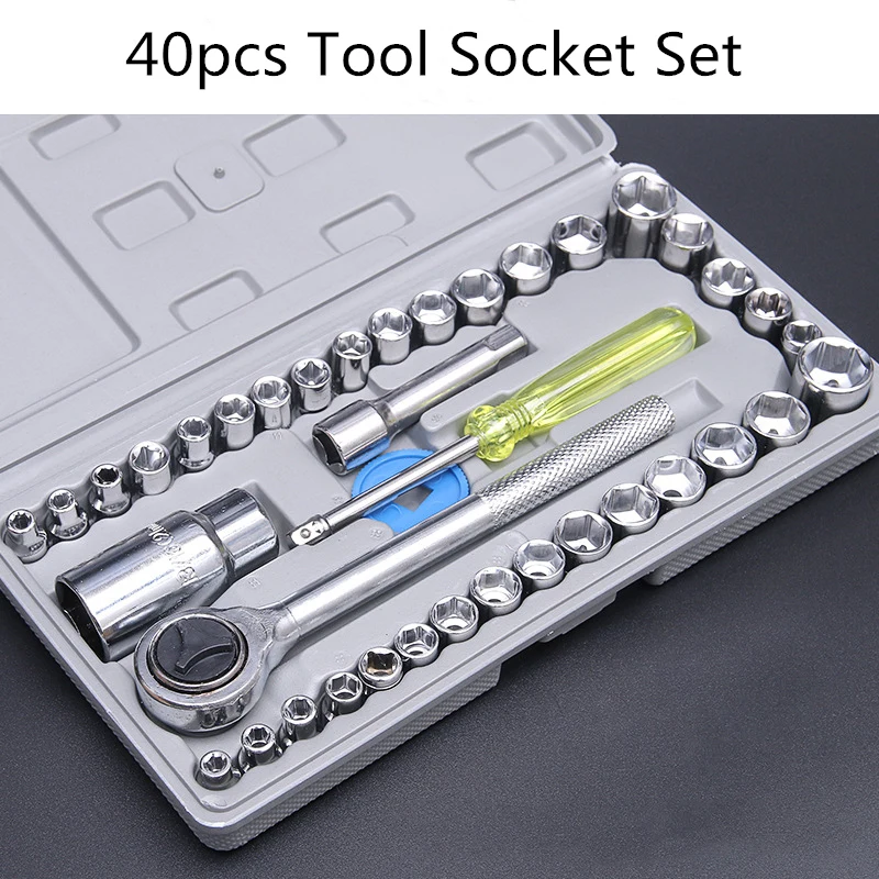 Набор инструментов из стали 40 шт./компл. набор гаечных ключей с трещоткой и