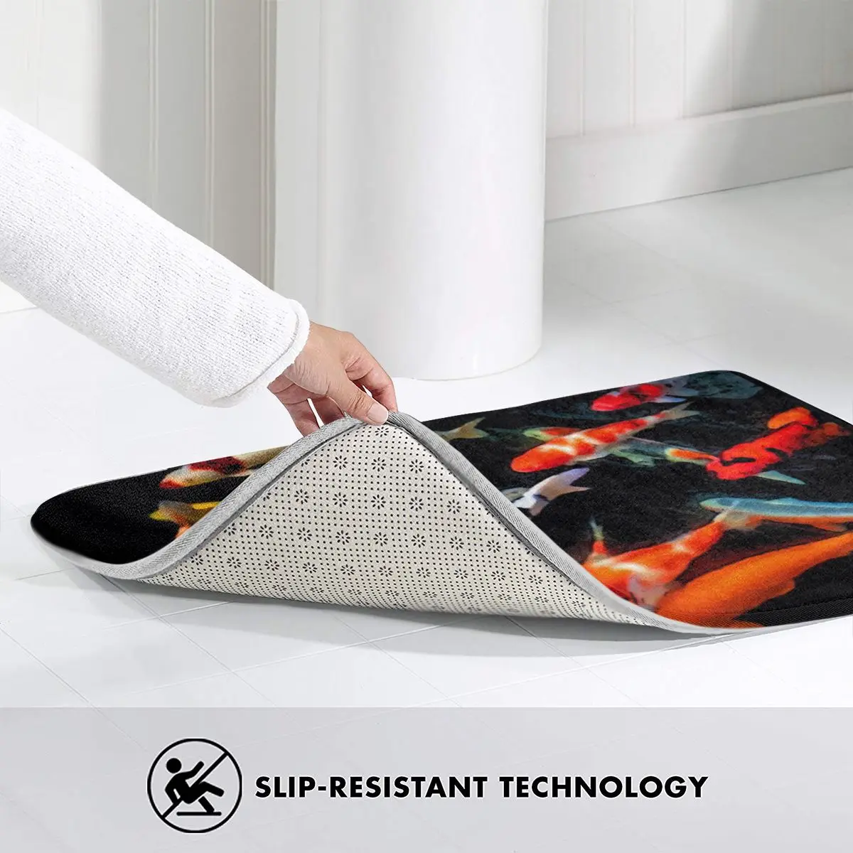 Koi коврик в виде рыбы для ног ванной нескользящий туалета балкона абсорбирующий