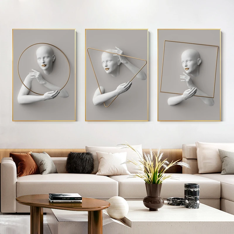 

Nordic Women Statue Canvas Painting Abstract Figures Poster and Prints Wall Art Pictures for Living Room Home Decoration Cuadros