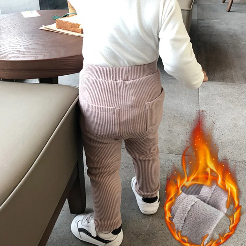 2019 зимние теплые флисовые детские леггинсы чистый хлопок штаны детская одежда