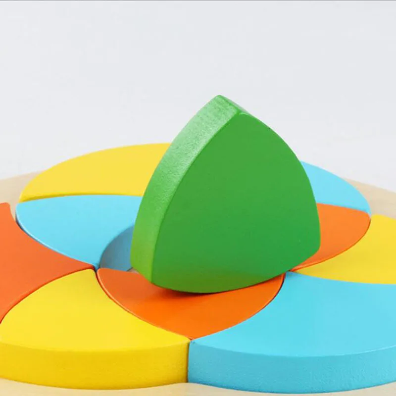 

New Fun Children Magic Flower Blocks Digital Learning Board Wooden Shape Cognition Rainbow Blocks Montessori Educational Aids