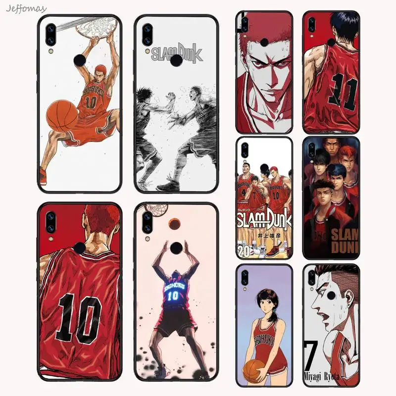 

Japanese Anime Slam Dunk Rubber Phone Case For Xiaomi Redmi Note 4 4x 5 6 7 8 pro S2 PLUS 6A PRO Cover Funda Shell Coque