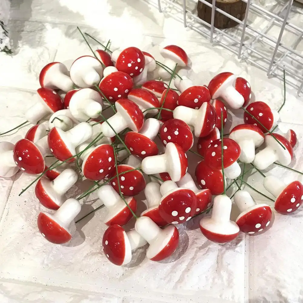 

100 шт., декоративные миниатюрные грибы из пенополистирола