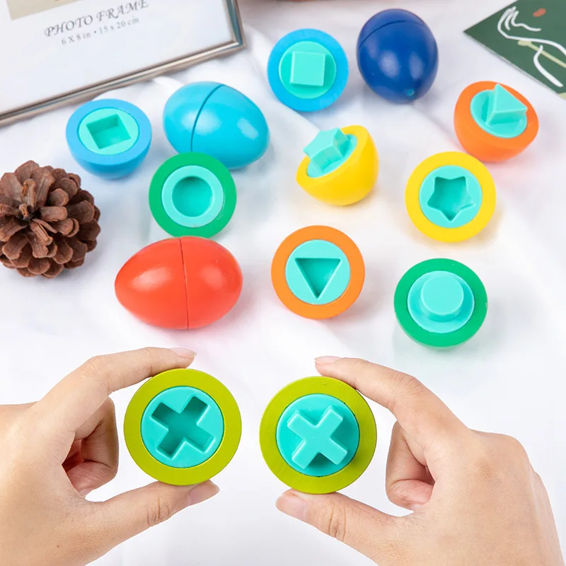 

8Pcs Montessori Wooden Puzzle Learning Education Math Toys Smart Eggs 3D Puzzle Toys For Children Educational Baby Game