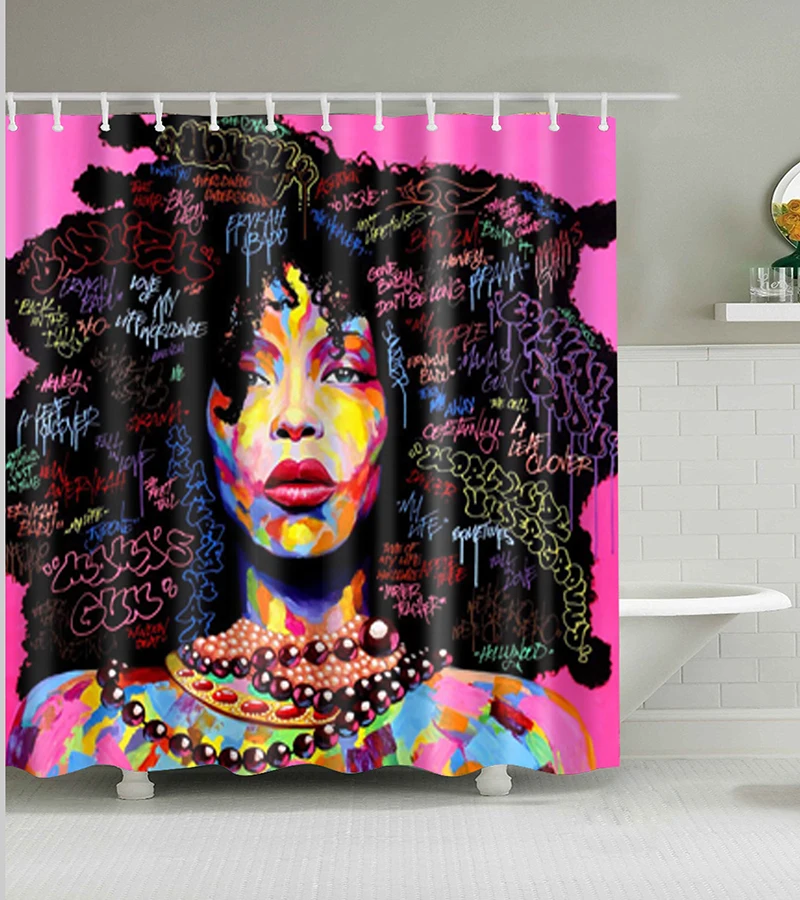

afro african women shower curtain drop shipping polyester curtain shower bathroom curtain