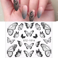 3d butterflies sliders nail art water transfer decal sticker blue valentines day nail decoration tattoo manicure wholesale