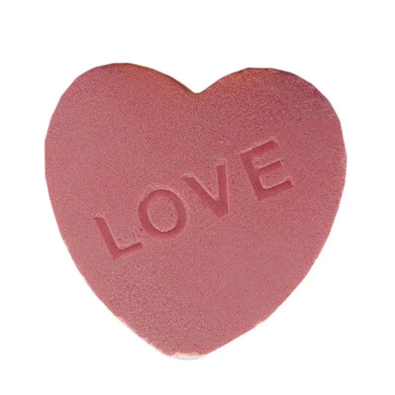 

Bubble Love heart Bath Bomb Natural Fizzy for Women Moisturizes Dry Sensitive Skin. Releases Color, Scent, and Bubbles